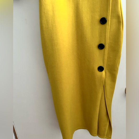 Mustard Body Contour Midi Dress - Picture 3 of 3